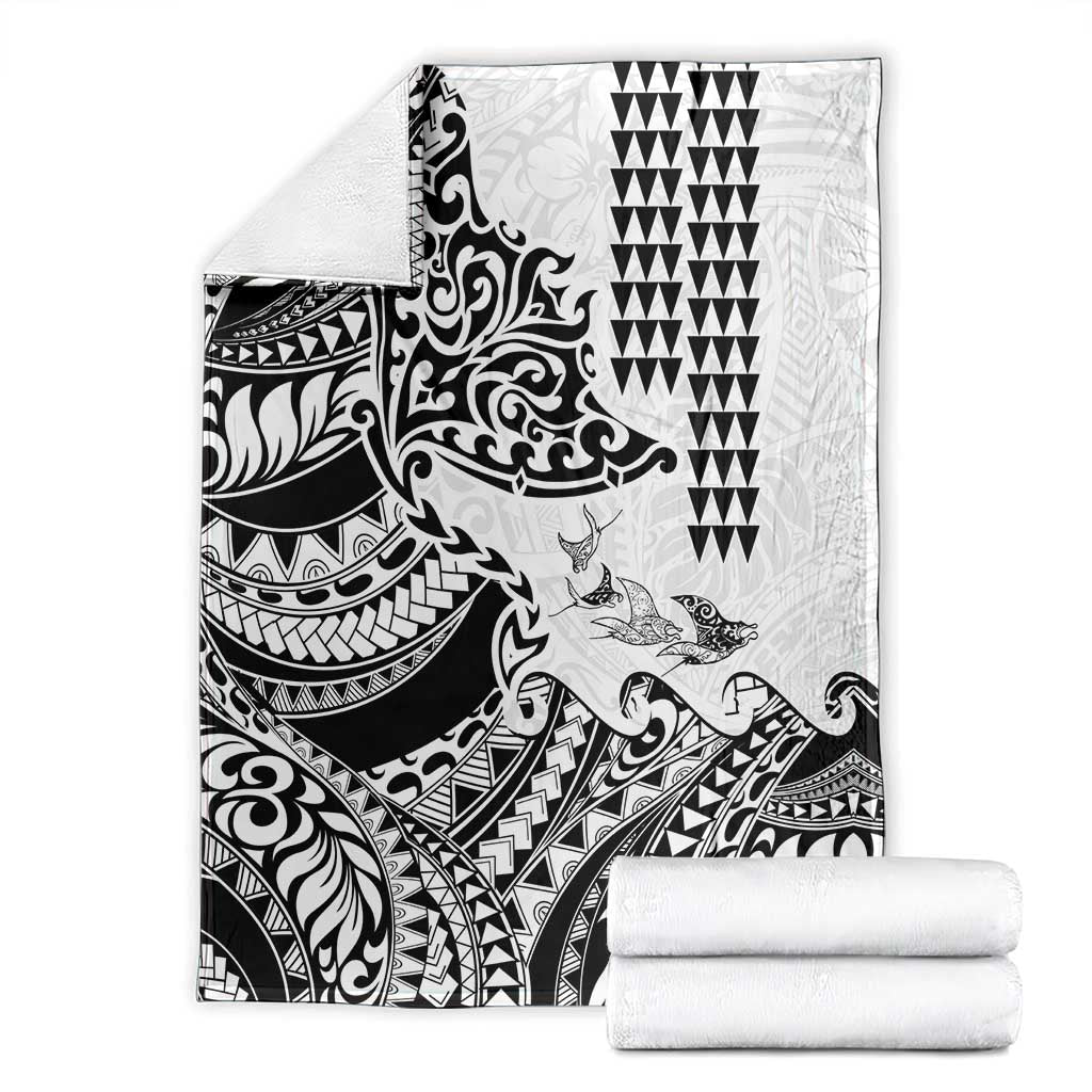 Hawaiian Tribal Manta Ray Blanket Kakau Tattoo and Polynesian Art Motif Pattern LT03 - Polynesian Pride