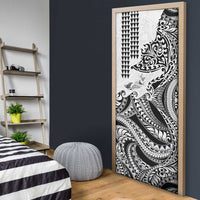 Hawaiian Tribal Manta Ray Door Cover Kakau Tattoo and Polynesian Art Motif Pattern LT03 - Polynesian Pride
