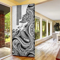 Hawaiian Tribal Manta Ray Door Cover Kakau Tattoo and Polynesian Art Motif Pattern LT03 - Polynesian Pride