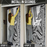 Hawaiian Tribal Manta Ray Door Cover Kakau Tattoo and Polynesian Art Motif Pattern LT03 - Polynesian Pride