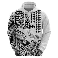 Hawaiian Tribal Manta Ray Hoodie Kakau Tattoo and Polynesian Art Motif Pattern LT03 - Polynesian Pride