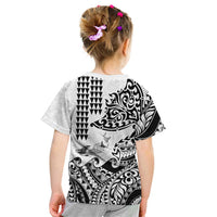 Hawaiian Tribal Manta Ray Kid T Shirt Kakau Tattoo and Polynesian Art Motif Pattern LT03 - Polynesian Pride