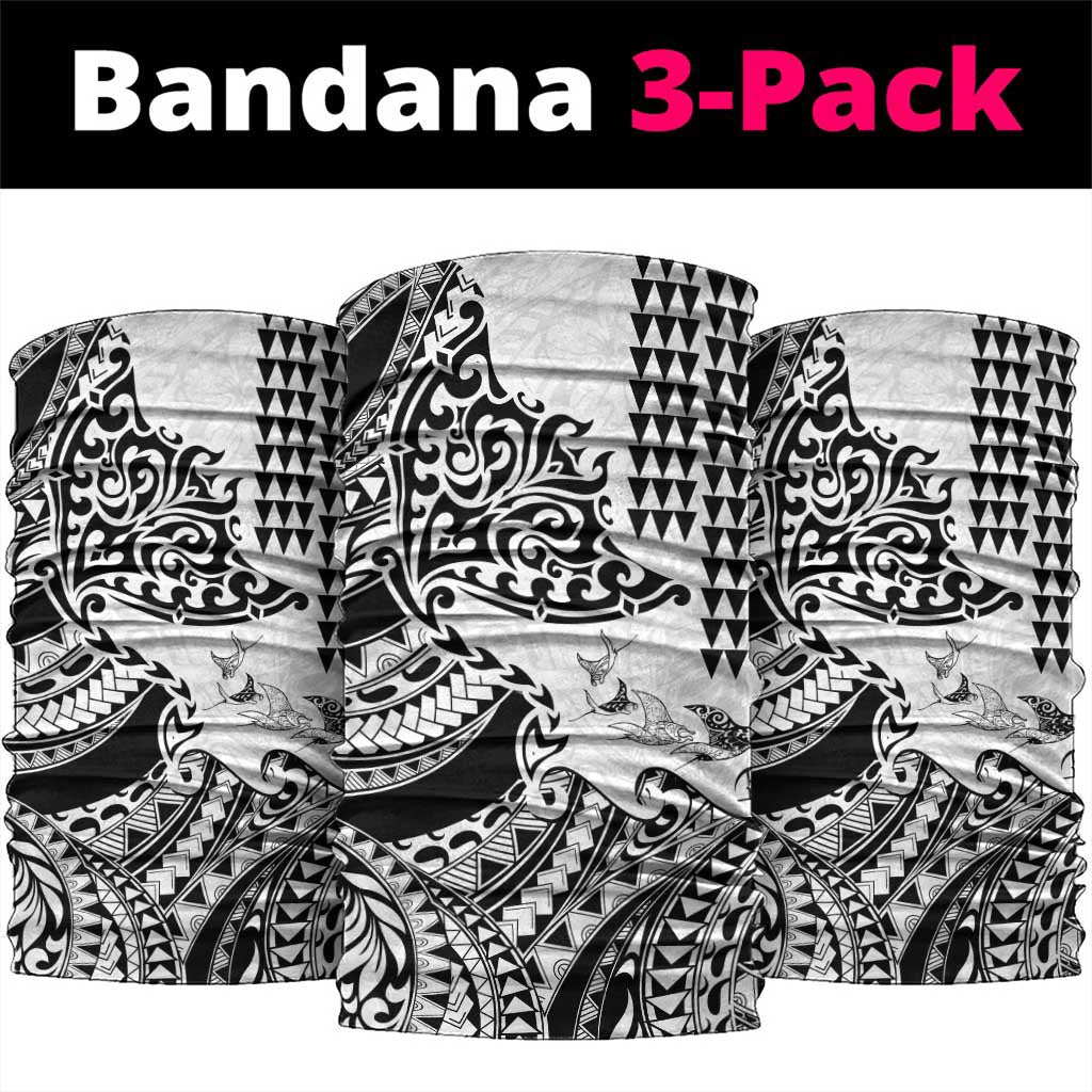 Hawaiian Tribal Manta Ray Neck Gaiter Kakau Tattoo and Polynesian Art Motif Pattern LT03 package One Size: 25*50cm Multicolor - Polynesian Pride