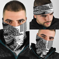 Hawaiian Tribal Manta Ray Neck Gaiter Kakau Tattoo and Polynesian Art Motif Pattern