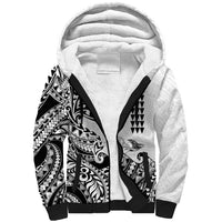 Hawaiian Tribal Manta Ray Sherpa Hoodie Kakau Tattoo and Polynesian Art Motif Pattern LT03 Unisex Multicolor - Polynesian Pride
