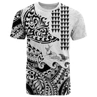Hawaiian Tribal Manta Ray T Shirt Kakau Tattoo and Polynesian Art Motif Pattern LT03 Multicolor - Polynesian Pride
