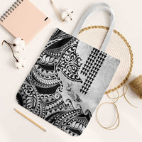 Hawaiian Tribal Manta Ray Tote Bag Kakau Tattoo and Polynesian Art Motif Pattern