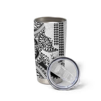Hawaiian Tribal Manta Ray Tumbler Cup Kakau Tattoo and Polynesian Art Motif Pattern LT03 - Polynesian Pride