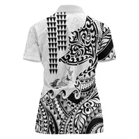 Hawaiian Tribal Manta Ray Women Polo Shirt Kakau Tattoo and Polynesian Art Motif Pattern LT03 - Polynesian Pride
