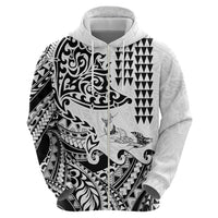 Hawaiian Tribal Manta Ray Zip Hoodie Kakau Tattoo and Polynesian Art Motif Pattern