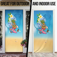 Hawaiian Funny Pineapple Surfing Door Cover Beach with Tribal Kakau and Plumeria LT03 - Polynesian Pride