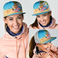 Hawaiian Funny Pineapple Surfing Mesh Trucker Cap Beach with Tribal Kakau and Plumeria