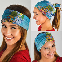 Hawaiian Funny Pineapple Surfing Neck Gaiter Beach with Tribal Kakau and Plumeria LT03 - Polynesian Pride