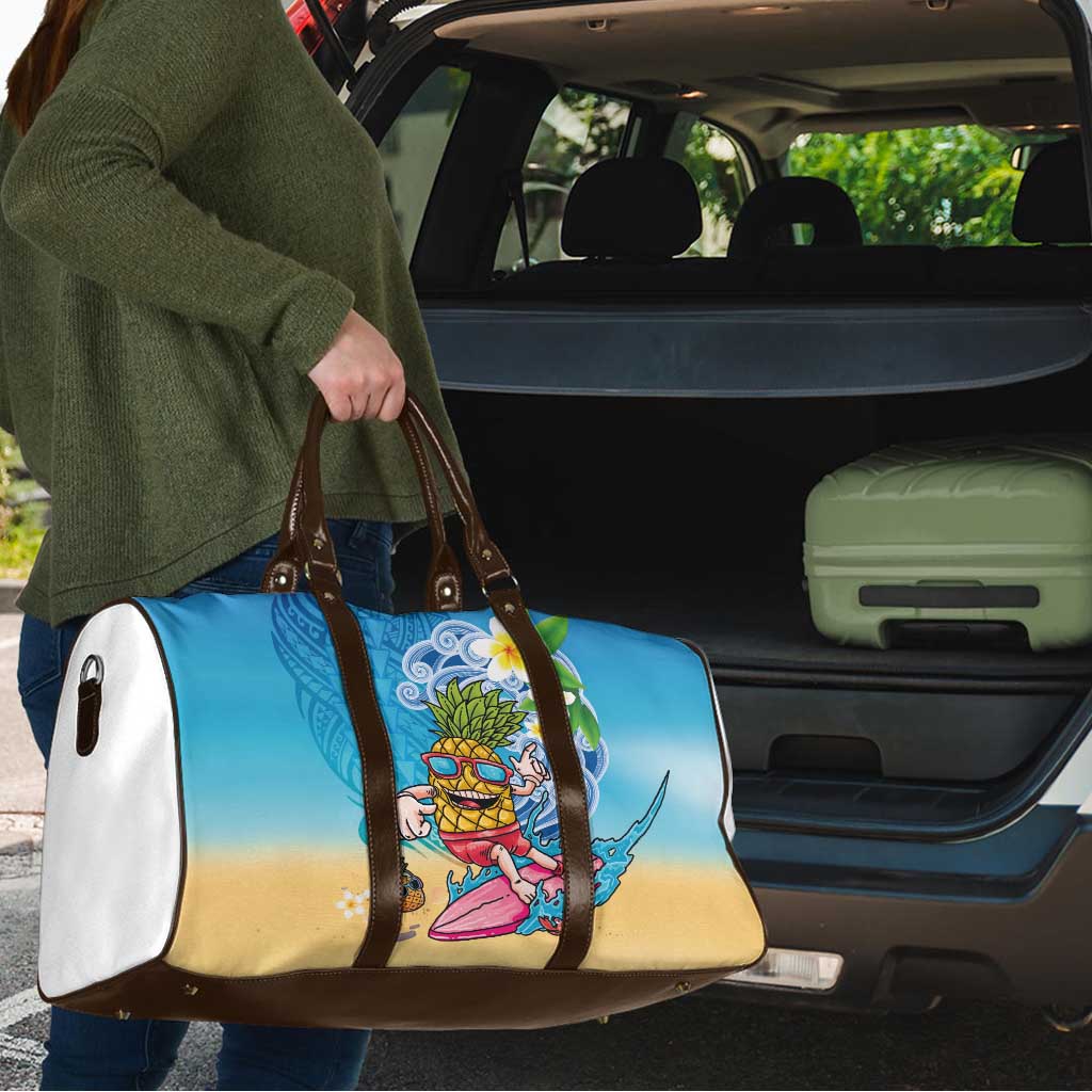 Hawaiian Funny Pineapple Surfing Travel Bag Beach with Tribal Kakau and Plumeria LT03 - Polynesian Pride