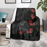 Hawaiian Taro Leaves and Ohia Lehua Blanket Polynesian Tribal Art Tropical Plants Motifs Grayscale LT03 - Polynesian Pride