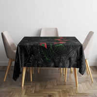 Hawaiian Taro Leaves and Ohia Lehua Tablecloth Polynesian Tribal Art Tropical Plants Motifs Grayscale LT03 - Polynesian Pride