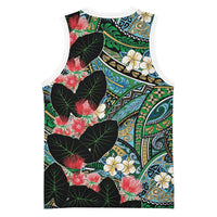 Hawaiian Taro Leaves and Ohia Lehua Basketball Jersey Polynesian Tribal Art Tropical Plants Motifs Colorful LT03 - Polynesian Pride