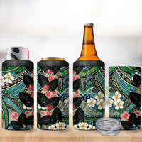 Hawaiian Taro Leaves and Ohia Lehua 4 in 1 Can Cooler Tumbler Polynesian Tribal Art Tropical Plants Motifs Colorful LT03 - Polynesian Pride