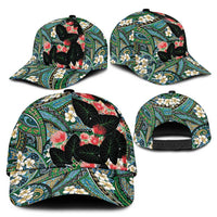 Hawaiian Taro Leaves and Ohia Lehua Classic Cap Polynesian Tribal Art Tropical Plants Motifs Colorful