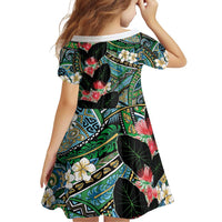 Hawaiian Taro Leaves and Ohia Lehua Family Matching Off Shoulder Maxi Dress and Hawaiian Shirt Polynesian Tribal Art Tropical Plants Motifs Colorful LT03 - Polynesian Pride