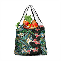 Hawaiian Taro Leaves and Ohia Lehua Grocery Bag Polynesian Tribal Art Tropical Plants Motifs Colorful LT03 1-pack One Size Multicolor - Polynesian Pride