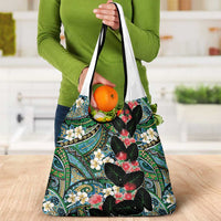 Hawaiian Taro Leaves and Ohia Lehua Grocery Bag Polynesian Tribal Art Tropical Plants Motifs Colorful LT03 - Polynesian Pride