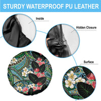 Hawaiian Taro Leaves and Ohia Lehua Spare Tire Cover Polynesian Tribal Art Tropical Plants Motifs Colorful LT03 - Polynesian Pride