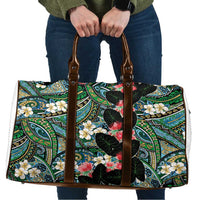 Hawaiian Taro Leaves and Ohia Lehua Travel Bag Polynesian Tribal Art Tropical Plants Motifs Colorful LT03 Multicolor - Polynesian Pride