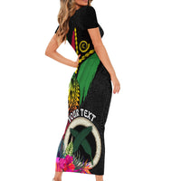 Personalised Vanuatu 44th Anniversary Family Matching Short Sleeve Bodycon Dress and Hawaiian Shirt Boars Tusk Tugeta Yumi Selebretem Indipendens Dei LT03 - Polynesian Pride