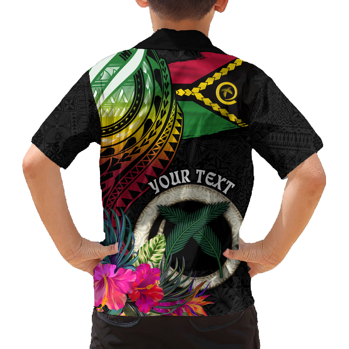 Personalised Vanuatu 44th Anniversary Family Matching Summer Maxi Dress and Hawaiian Shirt Boars Tusk Tugeta Yumi Selebretem Indipendens Dei LT03 - Polynesian Pride