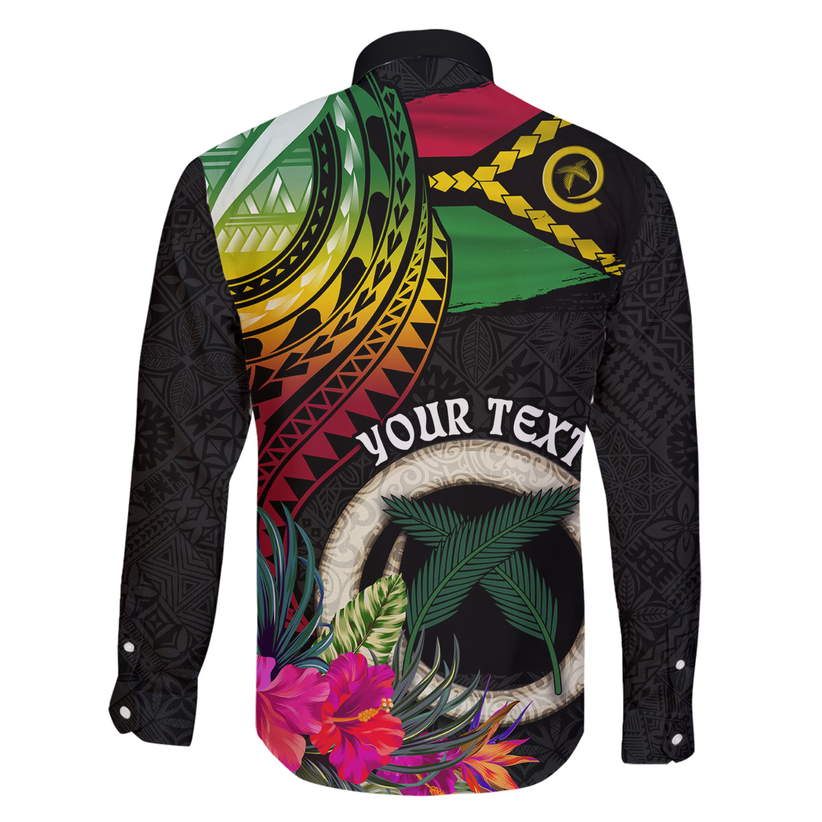 Personalised Vanuatu 44th Anniversary Family Matching Tank Maxi Dress and Hawaiian Shirt Boars Tusk Tugeta Yumi Selebretem Indipendens Dei LT03 - Polynesian Pride