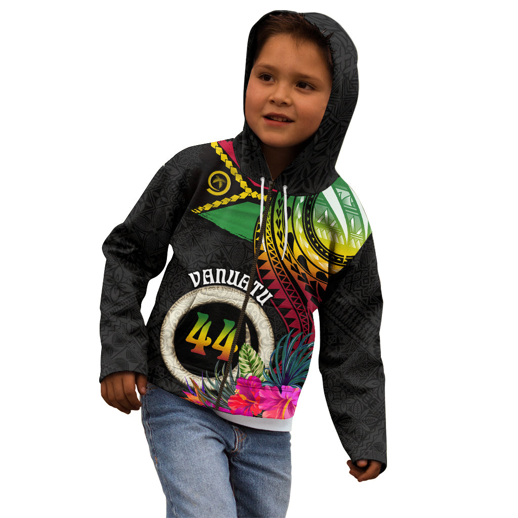 Vanuatu 44th Anniversary Kid Hoodie Boars Tusk Tugeta Yumi Selebretem Indipendens Dei