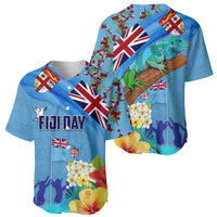 Fiji Day Baseball Jersey Tagimoucia Flower and Melanesia Pattern LT03 - Polynesian Pride