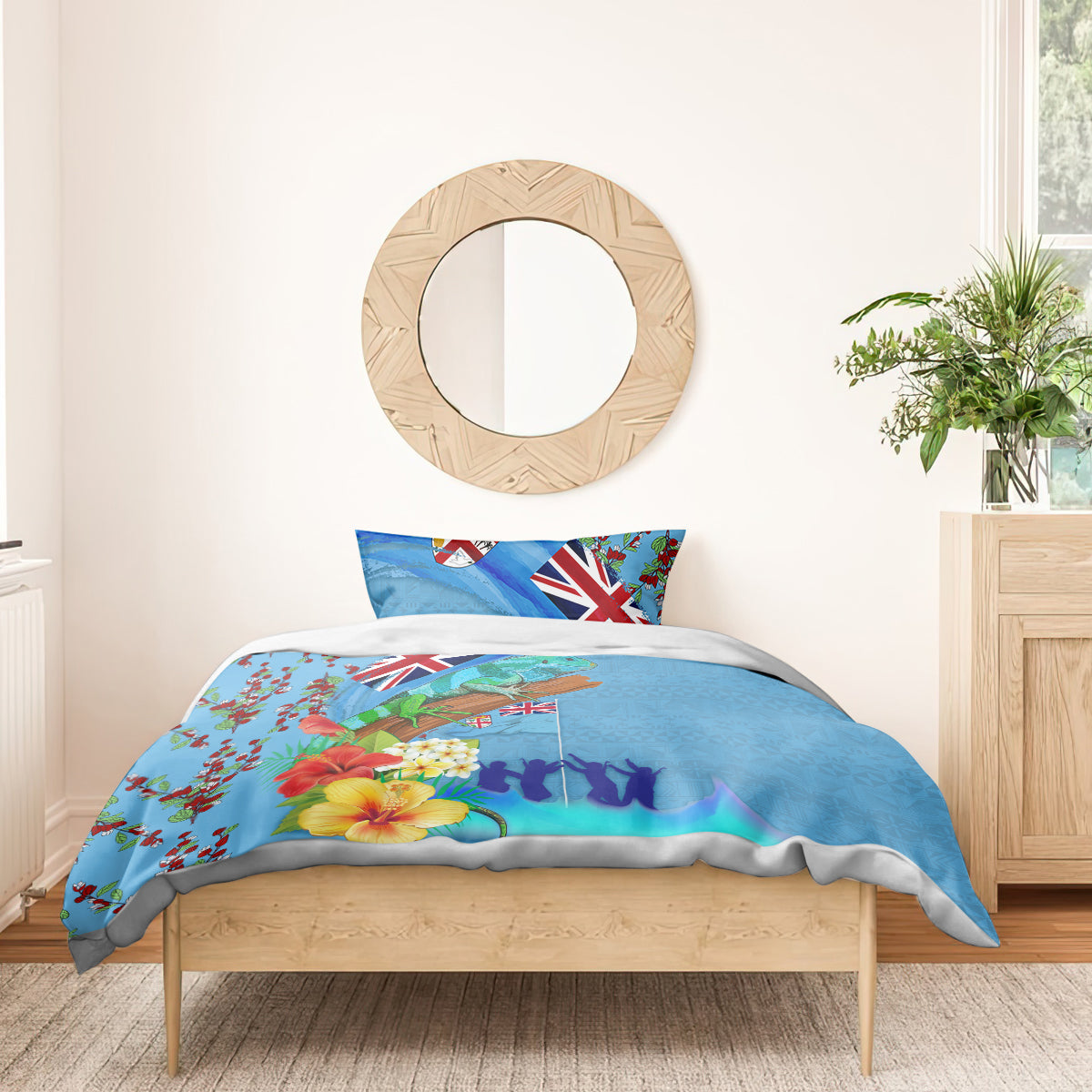 Fiji Day Bedding Set Tagimoucia Flower and Melanesia Pattern