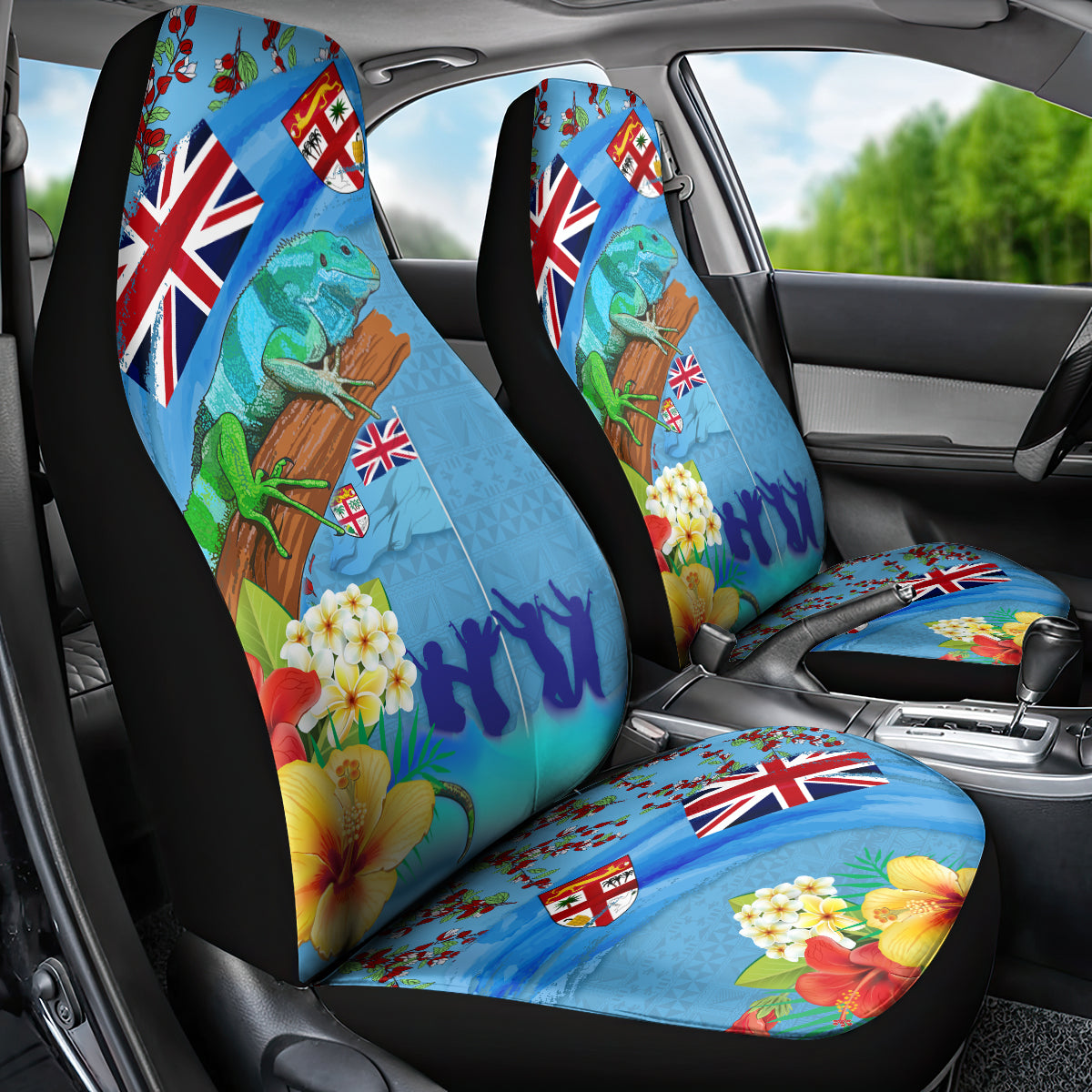 Fiji Day Car Seat Cover Tagimoucia Flower and Melanesia Pattern LT03 - Polynesian Pride