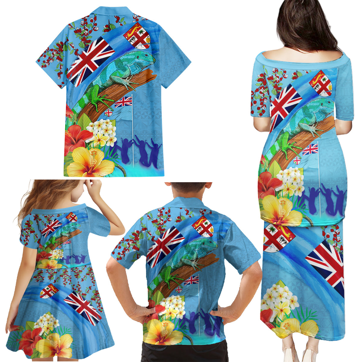 Fiji Day Family Matching Puletasi and Hawaiian Shirt Tagimoucia Flower and Melanesia Pattern LT03 - Polynesian Pride