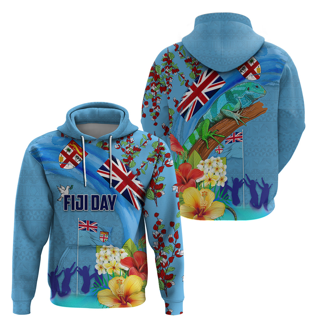Fiji Day Hoodie Tagimoucia Flower and Melanesia Pattern LT03 - Polynesian Pride