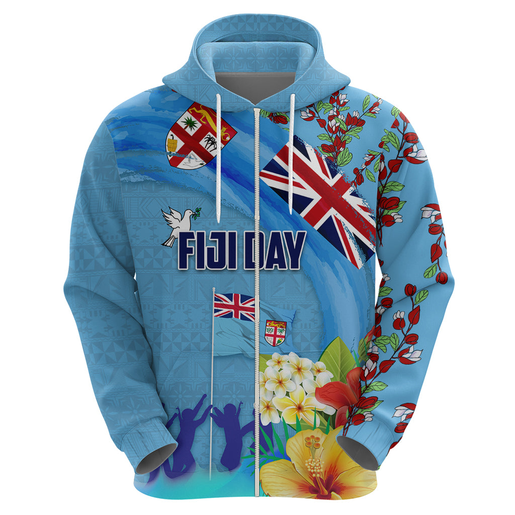 Fiji Day Hoodie Tagimoucia Flower and Melanesia Pattern LT03 - Polynesian Pride