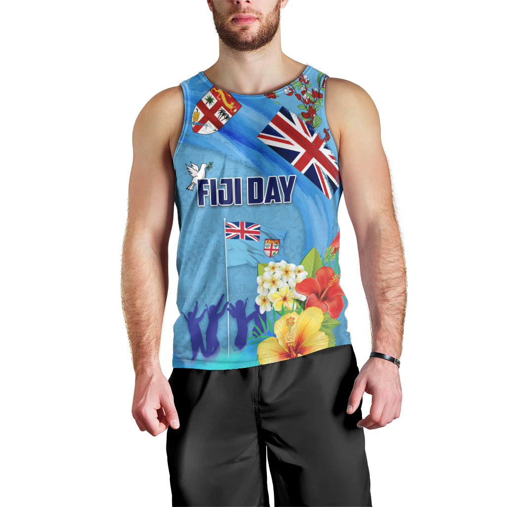 Fiji Day Men Tank Top Tagimoucia Flower and Melanesia Pattern LT03 - Polynesian Pride