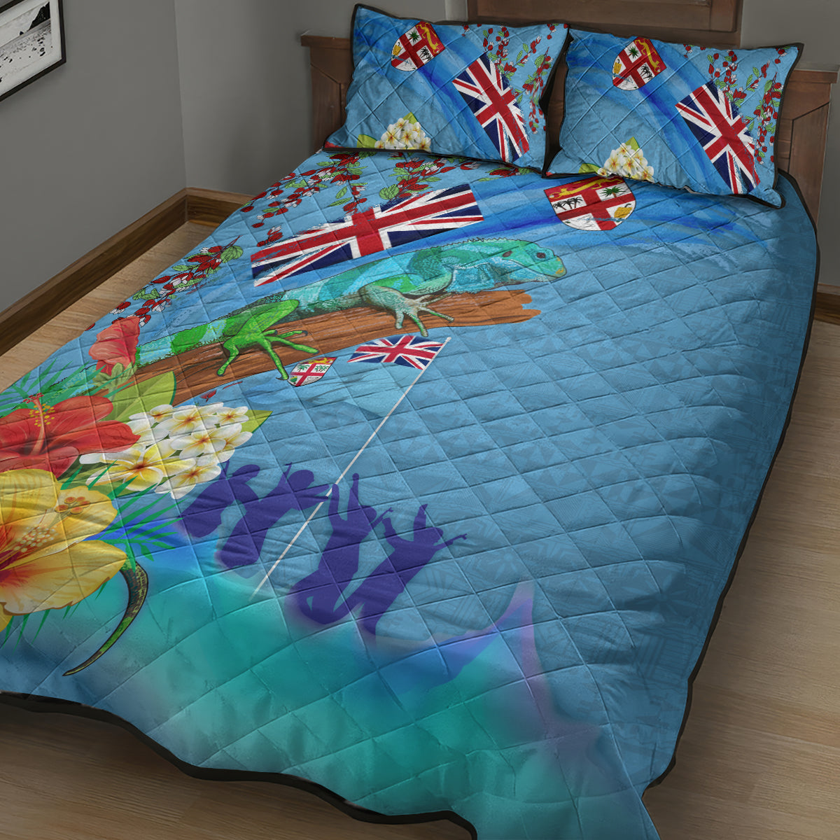 Fiji Day Quilt Bed Set Tagimoucia Flower and Melanesia Pattern LT03 - Polynesian Pride