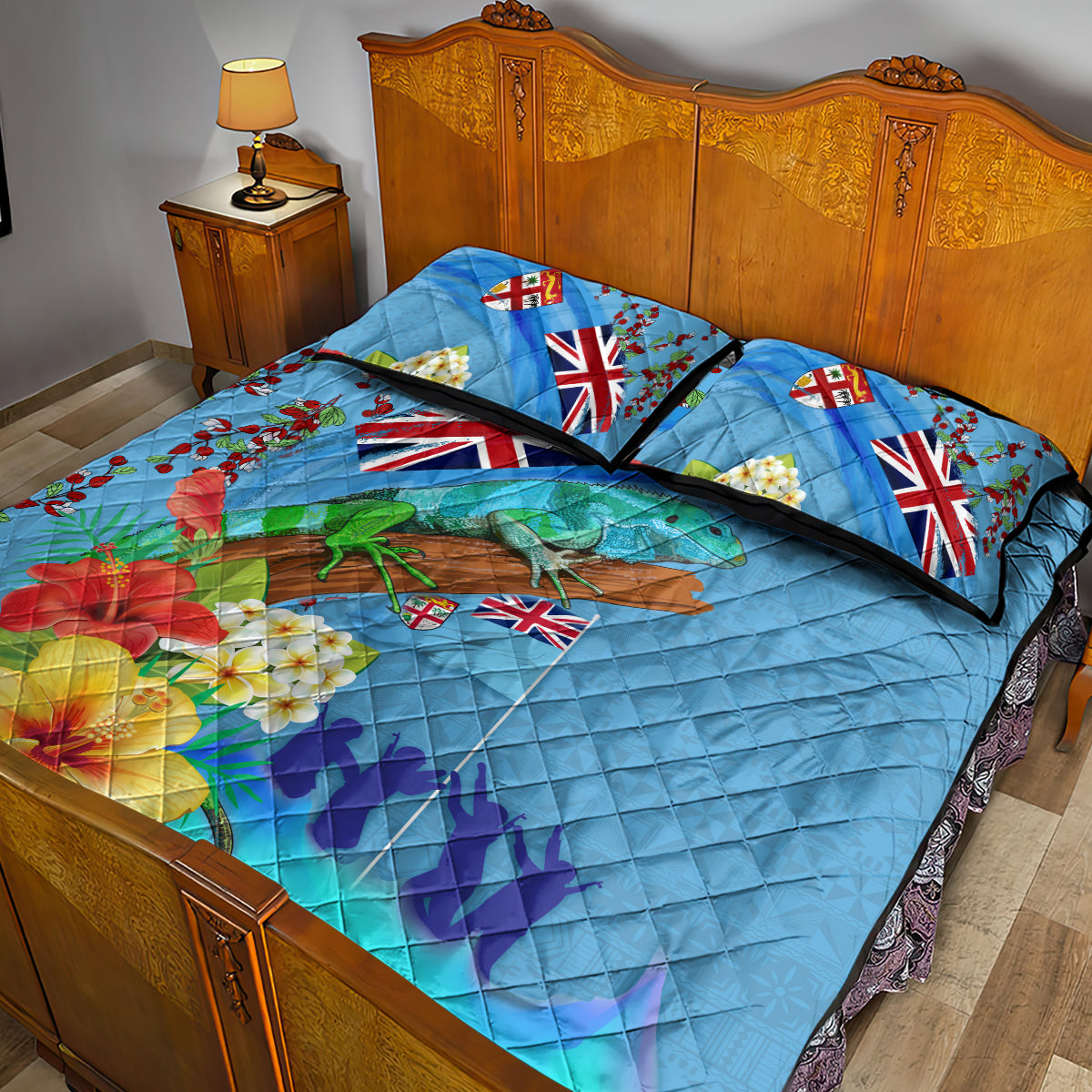 Fiji Day Quilt Bed Set Tagimoucia Flower and Melanesia Pattern LT03 - Polynesian Pride