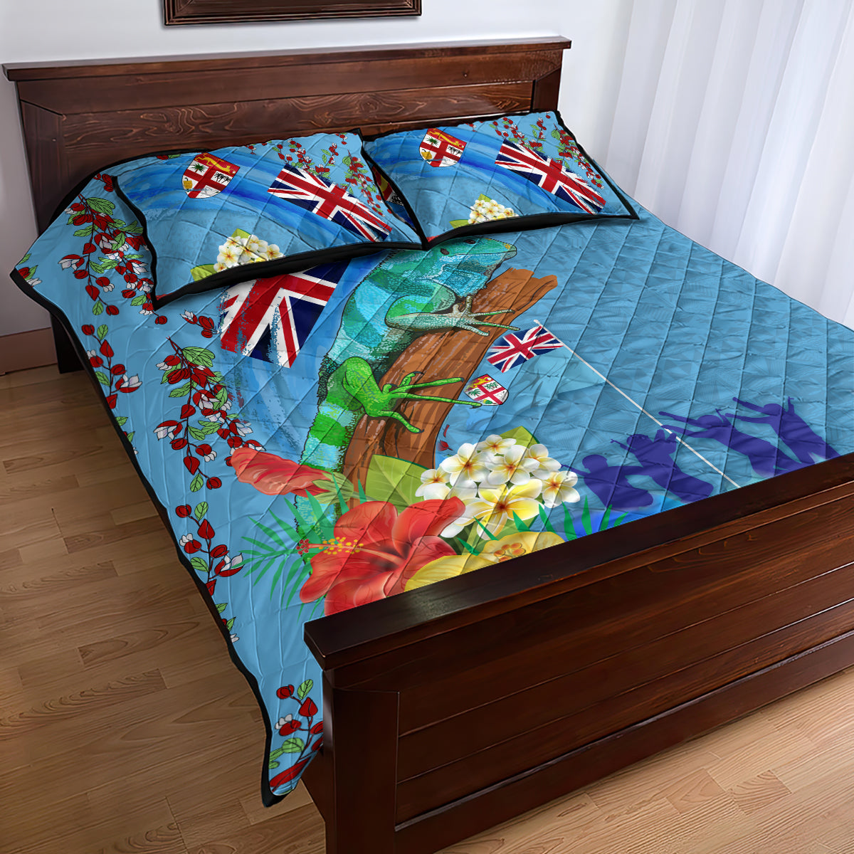 Fiji Day Quilt Bed Set Tagimoucia Flower and Melanesia Pattern LT03 - Polynesian Pride