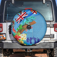 Fiji Day Spare Tire Cover Tagimoucia Flower and Melanesia Pattern LT03 Blue - Polynesian Pride