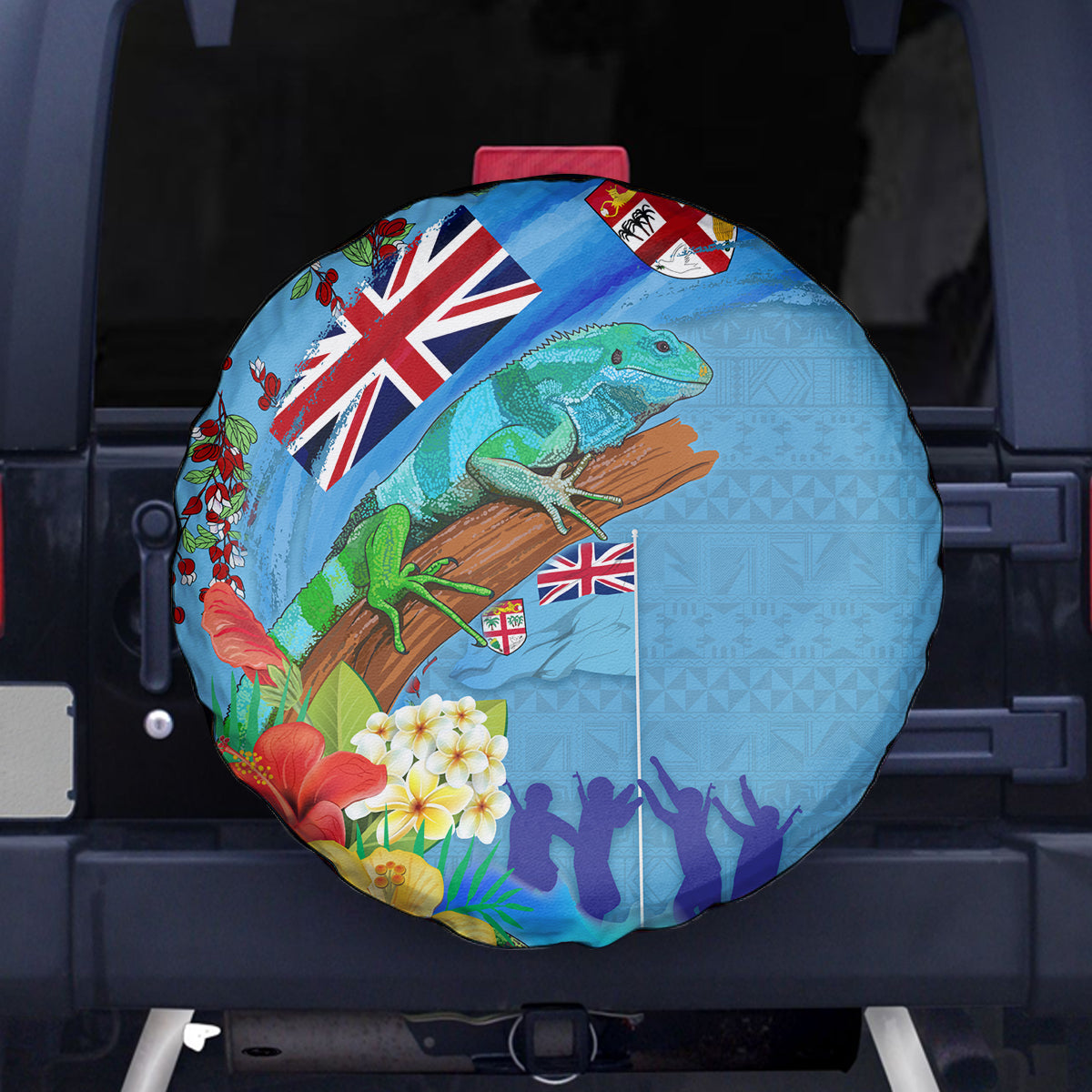 Fiji Day Spare Tire Cover Tagimoucia Flower and Melanesia Pattern LT03 - Polynesian Pride
