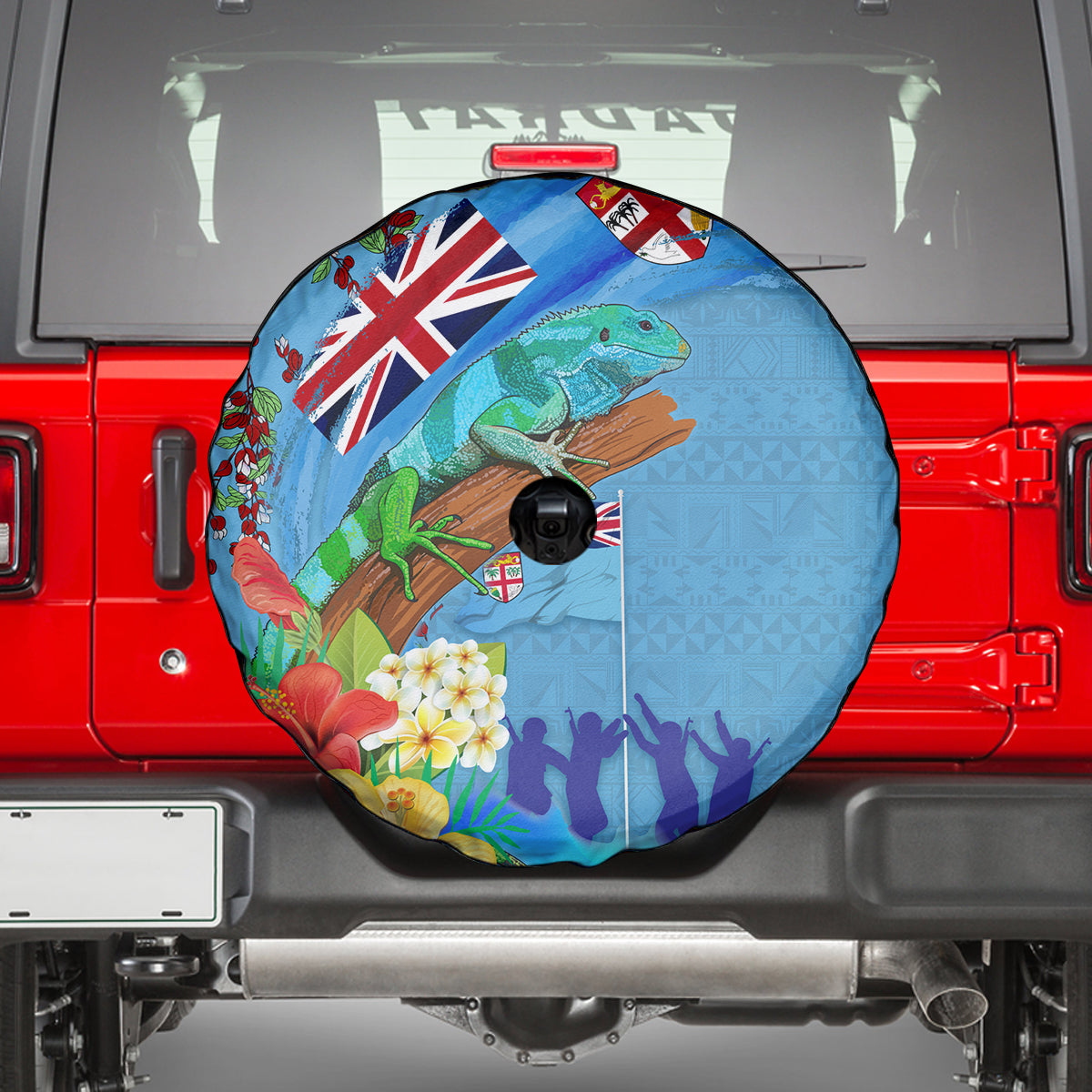 Fiji Day Spare Tire Cover Tagimoucia Flower and Melanesia Pattern LT03 - Polynesian Pride
