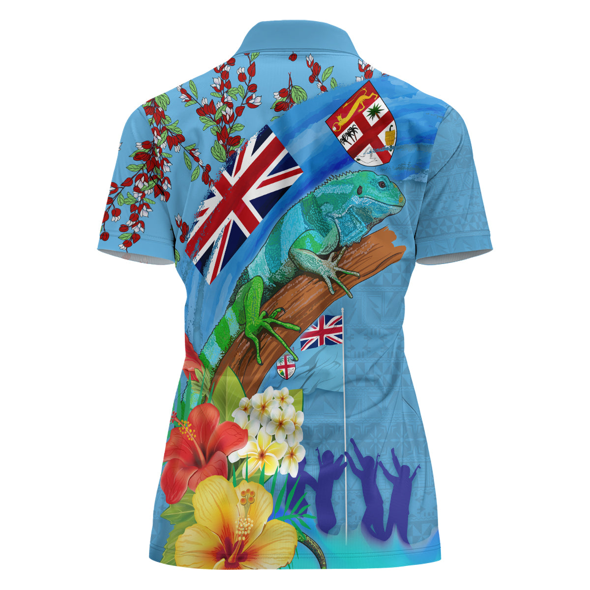 Fiji Day Women Polo Shirt Tagimoucia Flower and Melanesia Pattern LT03 - Polynesian Pride