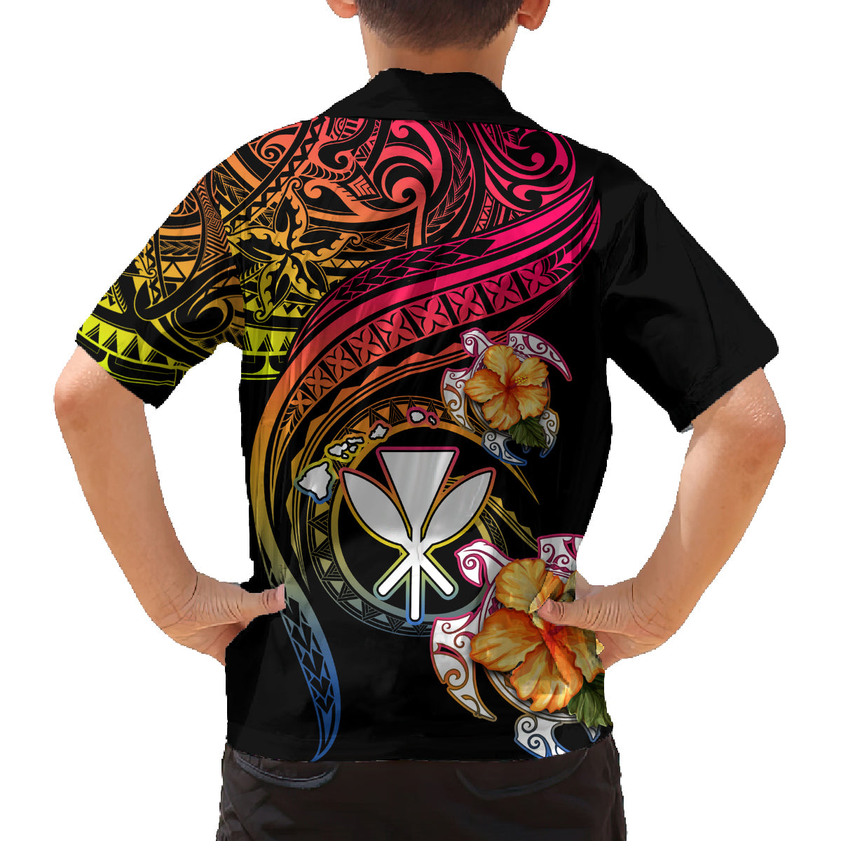 Polynesia Hawaii Turtle Day Family Matching Puletasi and Hawaiian Shirt Hibiscus and Kanaka Maoli LT03 - Polynesian Pride