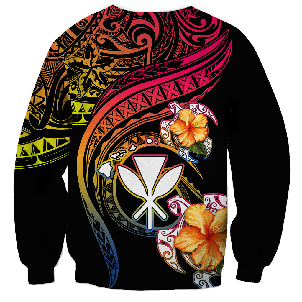 Polynesia Hawaii Turtle Day Sweatshirt Hibiscus and Kanaka Maoli LT03 - Polynesian Pride
