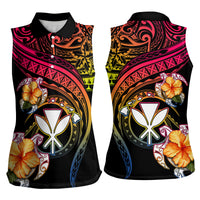 Polynesia Hawaii Turtle Day Women Sleeveless Polo Shirt Hibiscus and Kanaka Maoli LT03 - Polynesian Pride