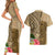 Hawaii Kanaloa Tiki Couples Matching Short Sleeve Bodycon Dress and Hawaiian Shirt Polynesian Tattoo and Tapa Pattern